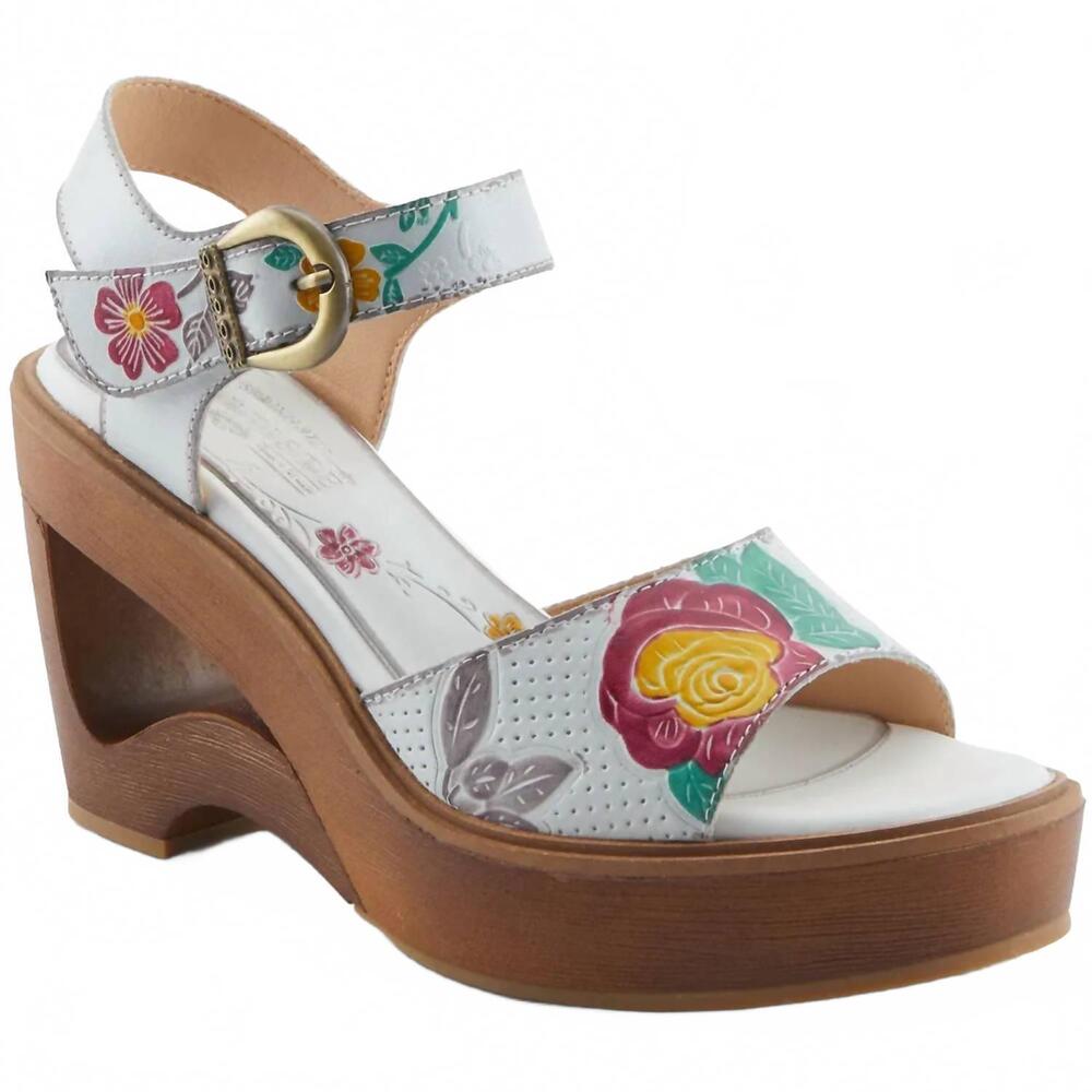 NEW SPRING FOOTWEAR women's coolchic heeled sandal in white multi
